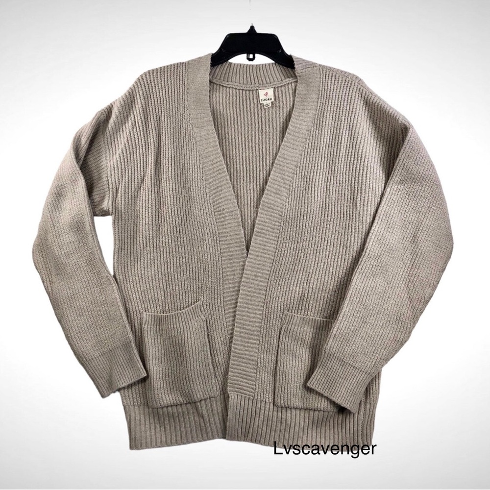 I Joah Knit Cardigan Womens Open Front w/2 Front Pockets Size Large!